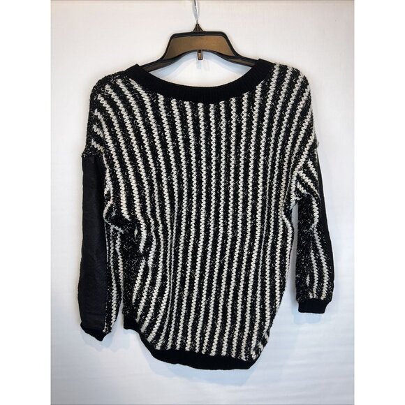 Zara Sweater Womens Small W&B Collection‎ Black white Stripe Pullover - Picture 1 of 11
